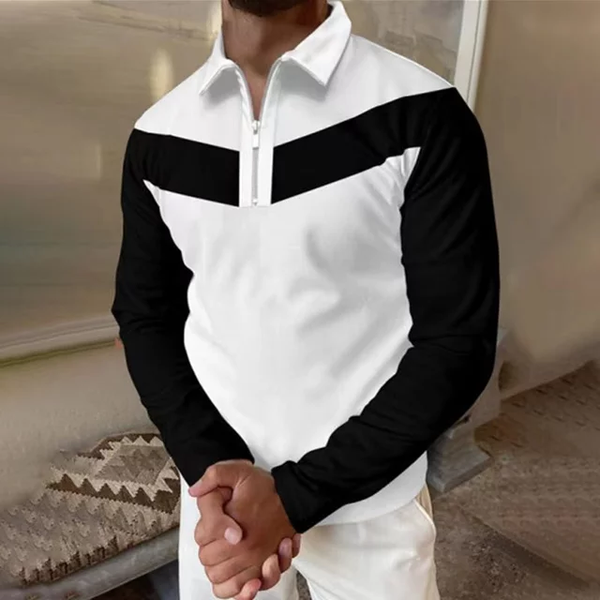 Pre-Sale Long Sleeve Polo Shirt Casual B/W