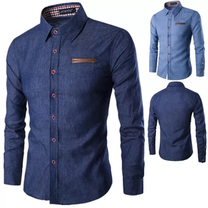 Long Sleeve Cotton Shirt - Blue