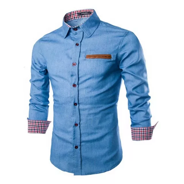 Long Sleeve Cotton Shirt - Light Blue