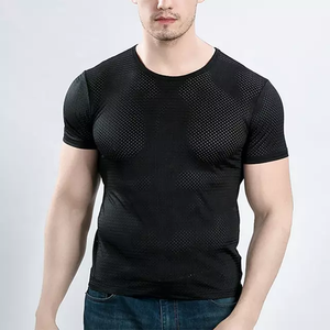 Polyester Spandex Mesh T-shirt - Black