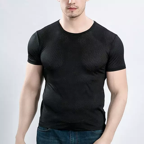 Camiseta Malla Poliester Spandex - Negra