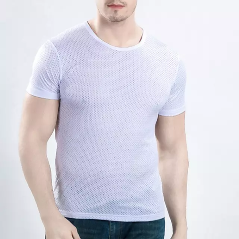 Camiseta Malla Poliester Spandex - Blanca