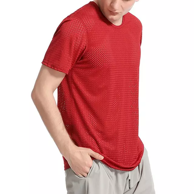 Polyester Spandex Mesh T-shirt - Ocher