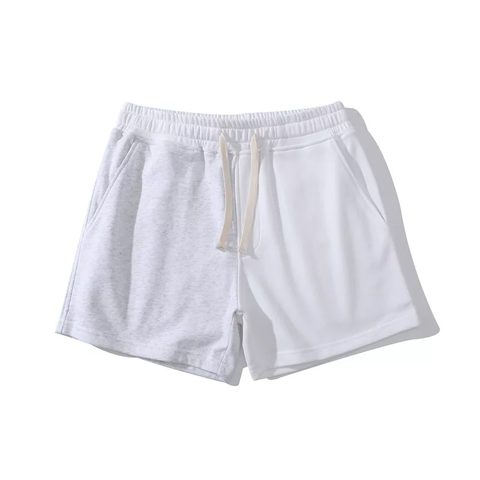 Cotton Casual Short - White Light Gray