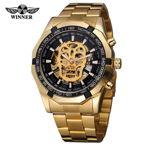 Reloj Automatico Calavera Negro