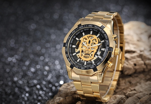 Black Skull Automatic Watch