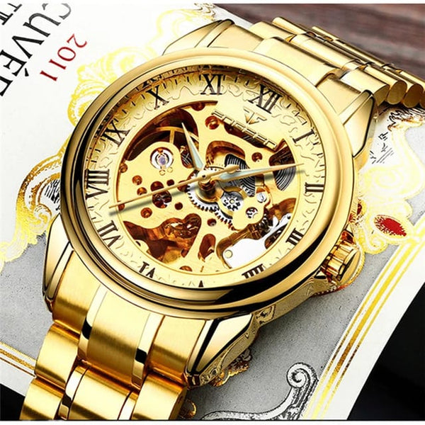 Reloj Calavera Dorado