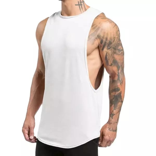 White Polyester Sports T-shirt