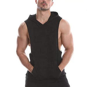 Camiseta Deportiva con Gorro de Algodón Negra K52