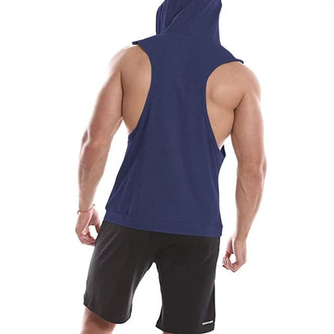 Camiseta Deportiva con Gorro de Algodón Azul 3 K52