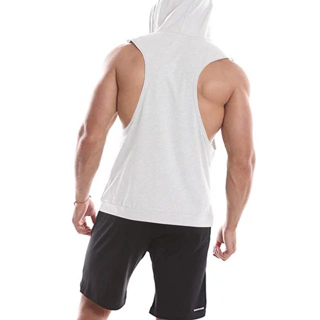 Camiseta Deportiva con Gorro de Algodón Blanco K52