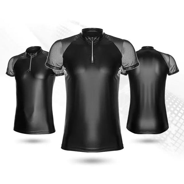 Transparent Elastic Leather Type Shirt