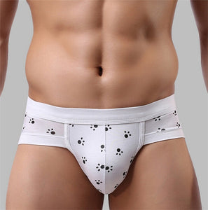 White Printed Briefs Footprint