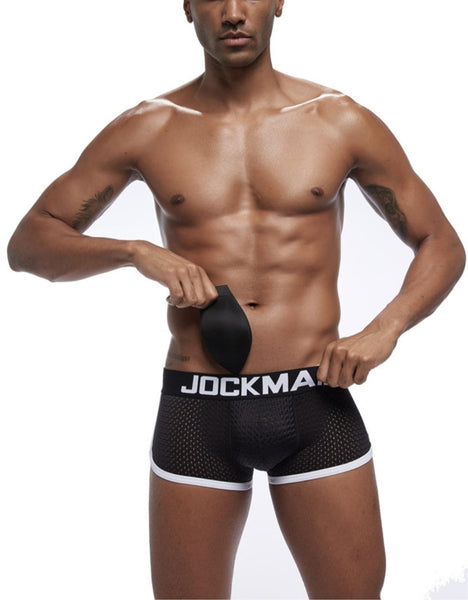 Boxer Jockmail con Aumento - Negro