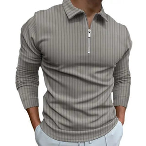 Copia de Camisa Manga Larga Tipo Polo Casual/ GRIS