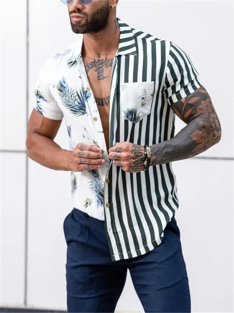 Green Faded Printed Casual Shirt