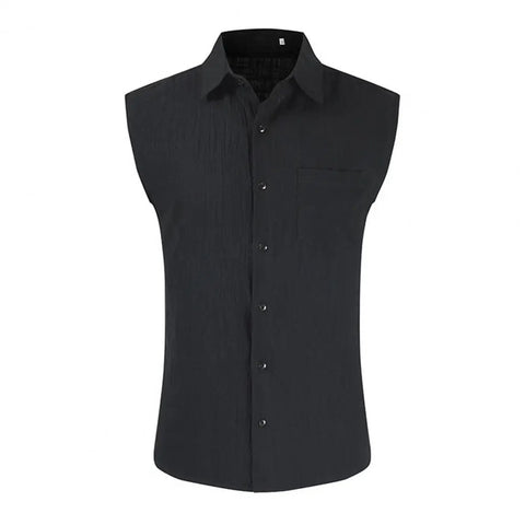 Camisa de Cuello Verano - Lino - Negro